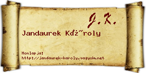 Jandaurek Károly névjegykártya